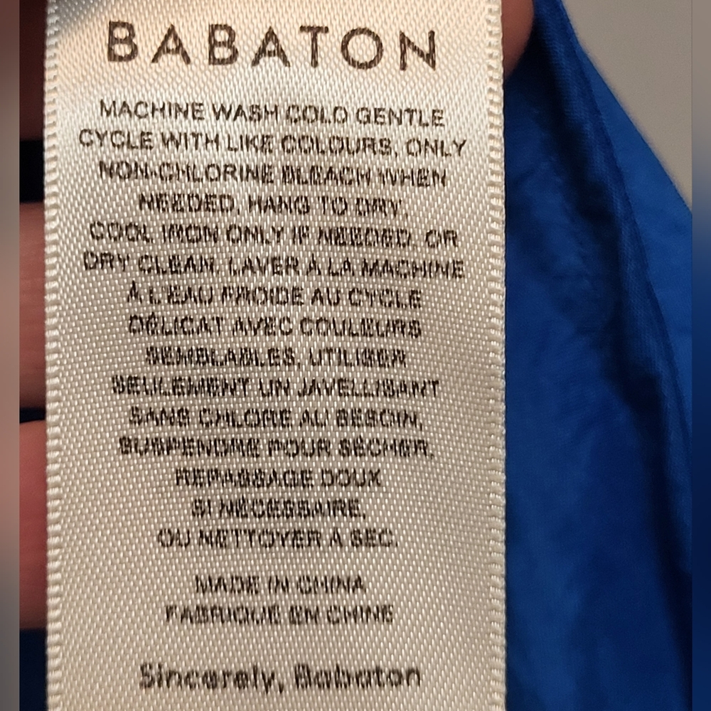 Babaton Bright Sapphire Satin Slip Dress - Size M - Picture 4 of 5